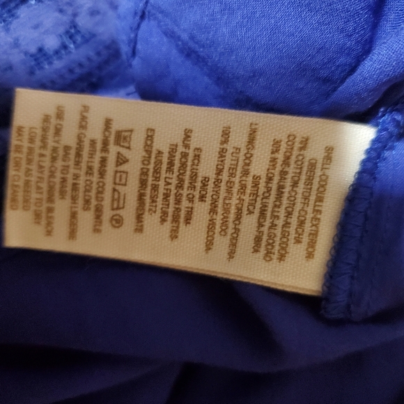 Free People lace mini dress cobalt blue cotton blend size 8 - Picture 10 of 10